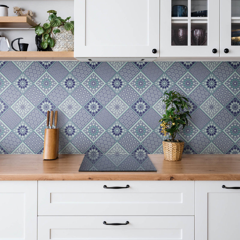 Hitterdal 30cm x 30cm PVC Mosaic Tile in Blue