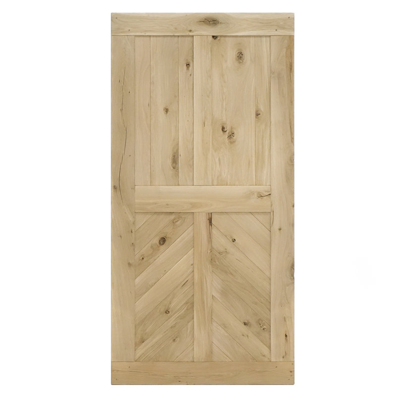Waithman Solid Oak Wood Barn Door, Unfinished