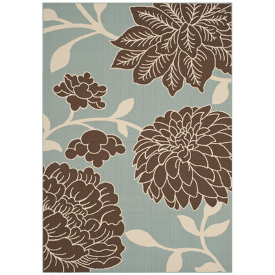 Engelbert Foral Blue/Brown Area Rug