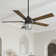 52'' Integrated LED Indoor Ceiling Fan with Light Kit ,Downrod Mount, Stain Black Reversible Motor
