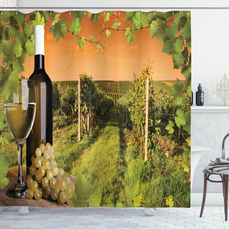 Shower Curtain with Hooks Included, 70" H x 69" W