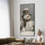 Très grand, reproduction d'art sur tissu - bonhomme de neige gris hivernal fantaisiste, décoration de chambre d'enfants - "Assemblage requis du cadre (cadre non fini)"-131380808