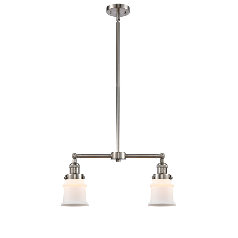 Lustre sphérique spoutnik à 2 lumières Alexandira, Boîtier blanc mat, Nickel satiné brossé, Ampoule non incluse