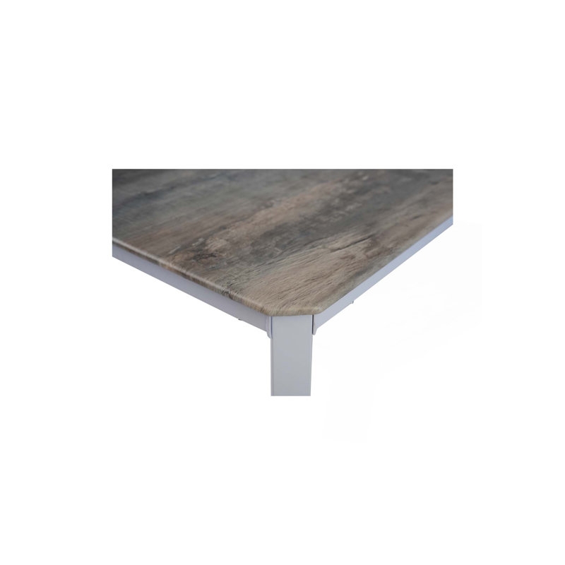Ensemble de table de salle à manger, panneau de fibres à densité moyenne gris et blanc et conception en métal pour les espaces de vie modernes