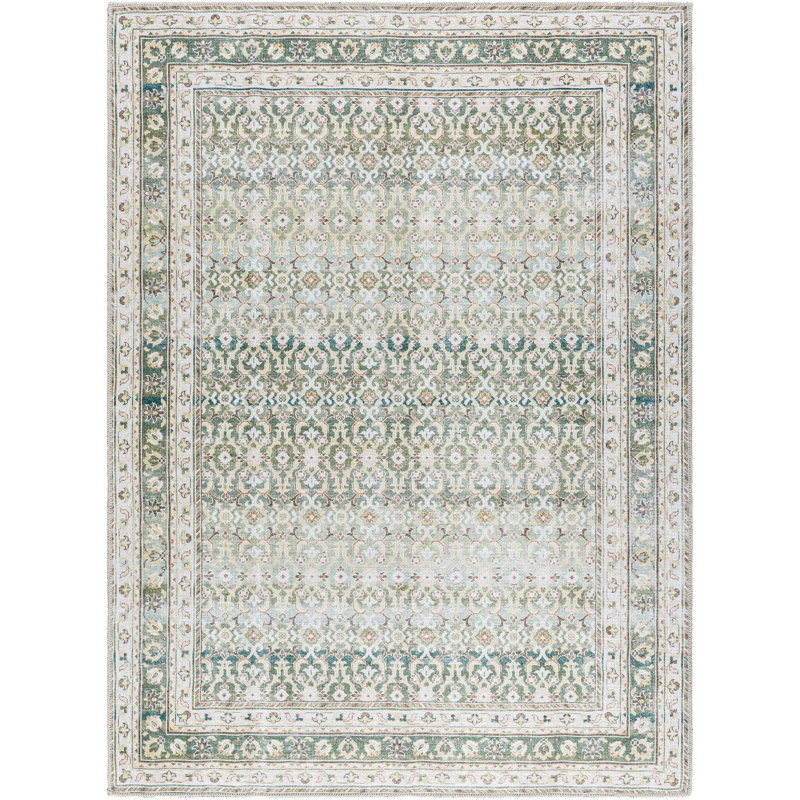 Our PNW Home x Livabliss Machine Washable Oriental Boho Olive Area Rug, Rectangle 5'3" x 7'3"