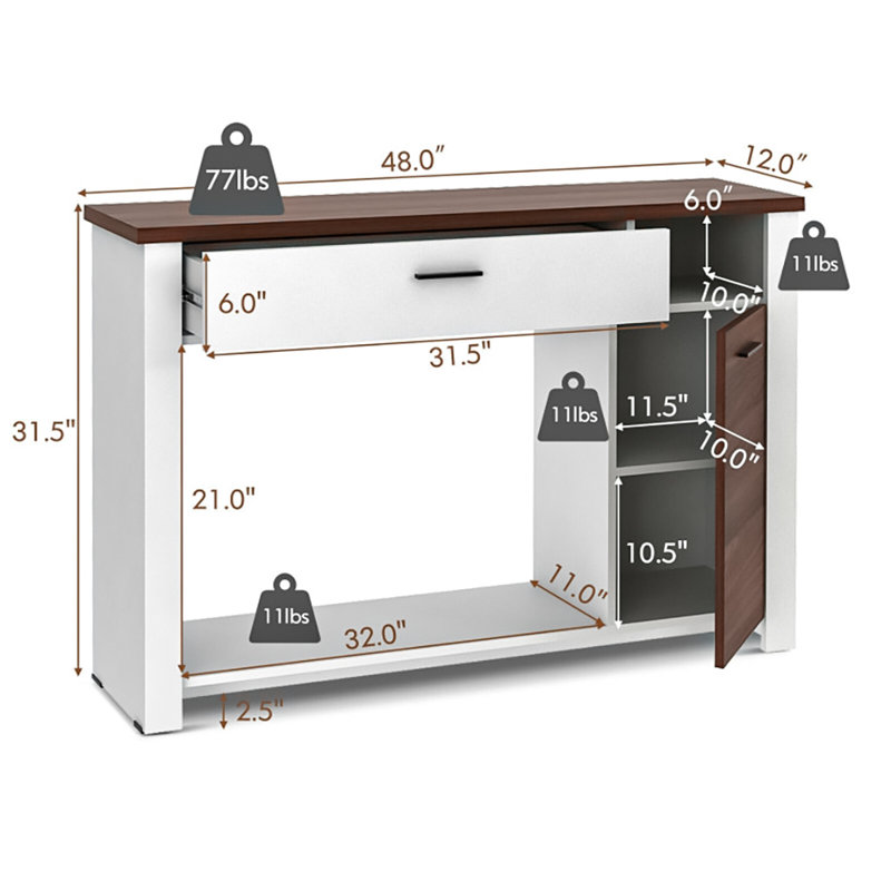 Canapé-console de 48 po Latitude
