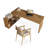 62.99" Burlywood L-Shaped Solid Wood Office Sets