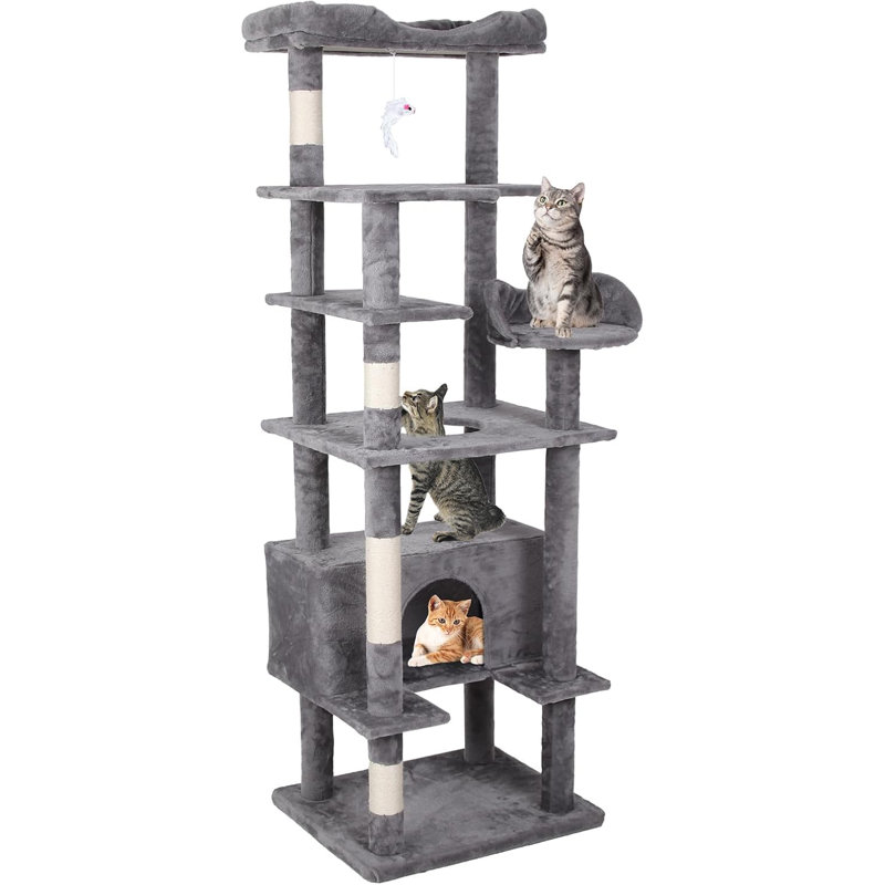 Arbre à chat Colne, H 71 po x l 23,6 po x P 19,5 po, Jaune clair