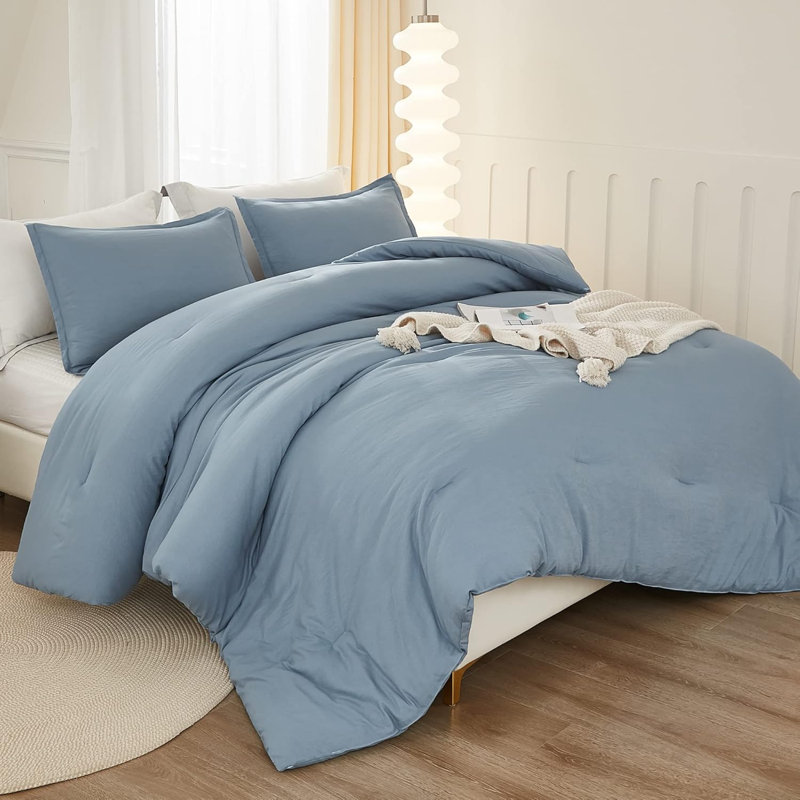 Ensemble de 3 édredons légers pour lit double, Bleu