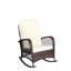Chaise berçante d'extérieur en osier à assise large-130143829