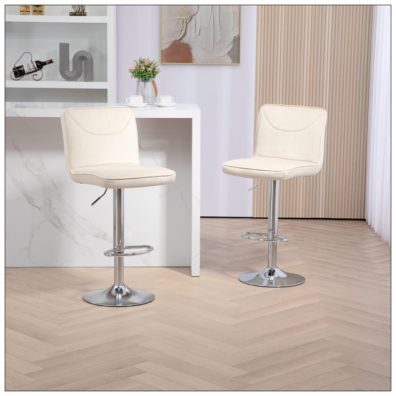 Tabouret de comptoir Daelin, Ivoire / Argenté