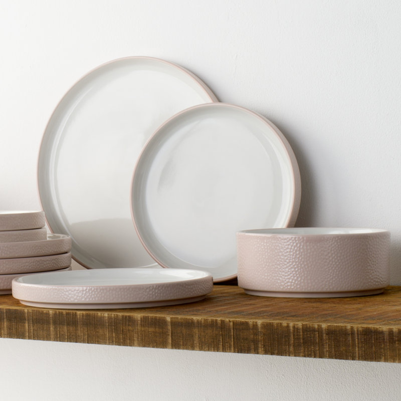 Noritake Colortex Stone Stax Salad Plates, 7-1/2", Blush