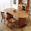 Table de salle à manger ovale brune-108297722