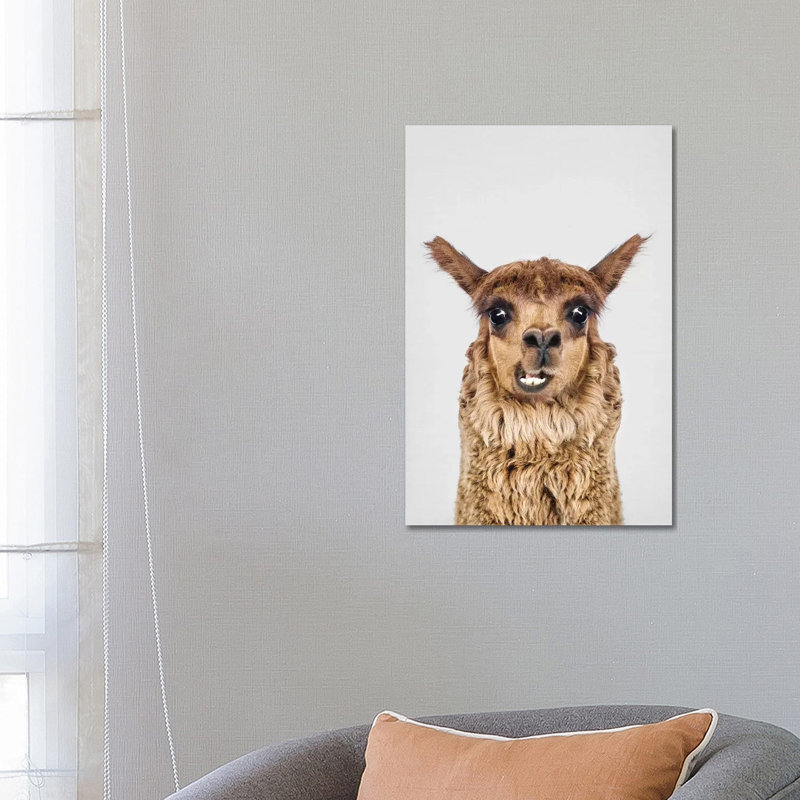 Happy Alpaca by Sisi & Seb - Wrapped Canvas Gallery-Wrapped Canvas Giclée, 66.04 cm H x 45.72 cm W