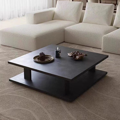 Modern minimalist solid wood coffee table.