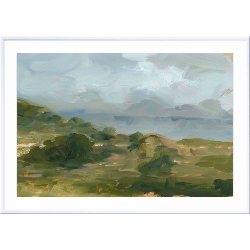 «Impasto Landscape IV» par Ethan Harper - peinture encadrée, H 12 po x l 12 po, Blanc