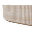 Table basse ovale moderne en travertin avec côtés cannelés - Plateau en pierre beige imitation marbre, piètement sculptural texturé, table basse minimaliste pour salon - Entièrement assemblée - 120 cm de large-133705225