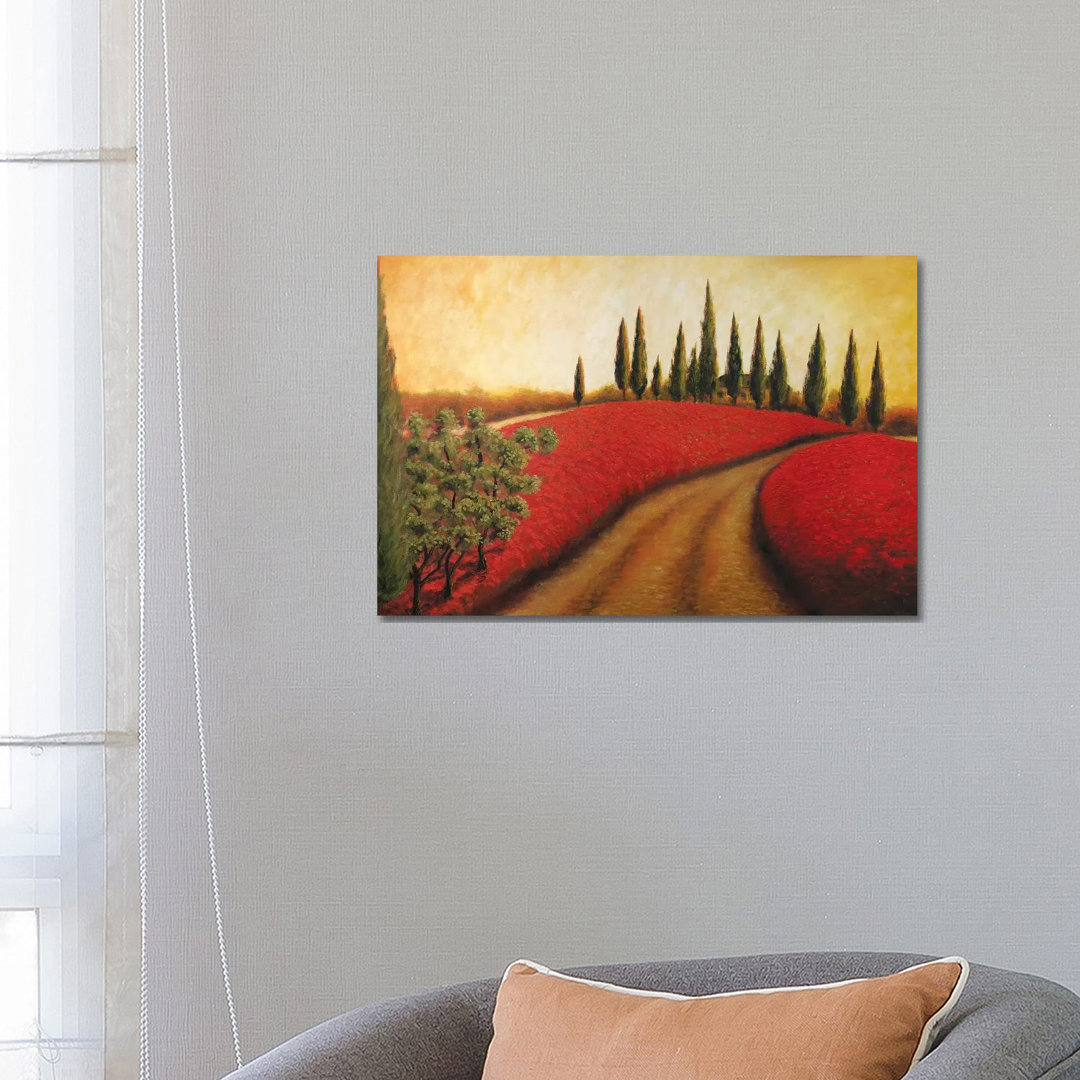 Tuscan Path I von Malenda Trick - Galerie-verpackte Leinwand Giclée auf Leinwand