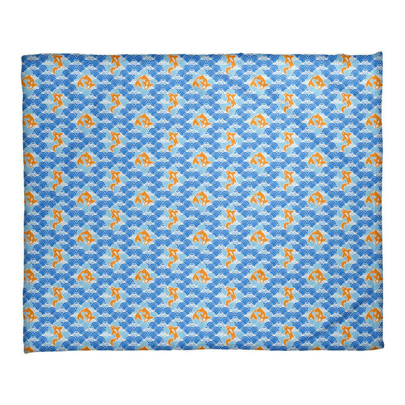 Couverture polaire Katelyn Elizabeth Koi, l 52,5 po x L 62,5 po, Bleu