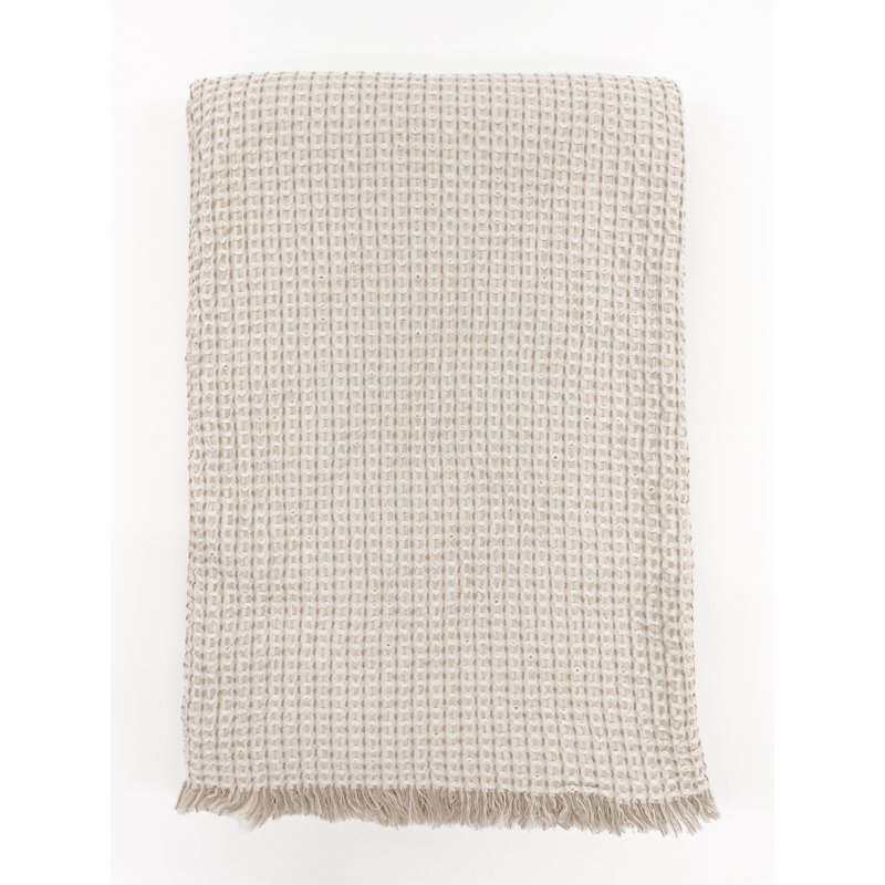 Couverture en mélange de coton, Blanc, 68 po x 68 po