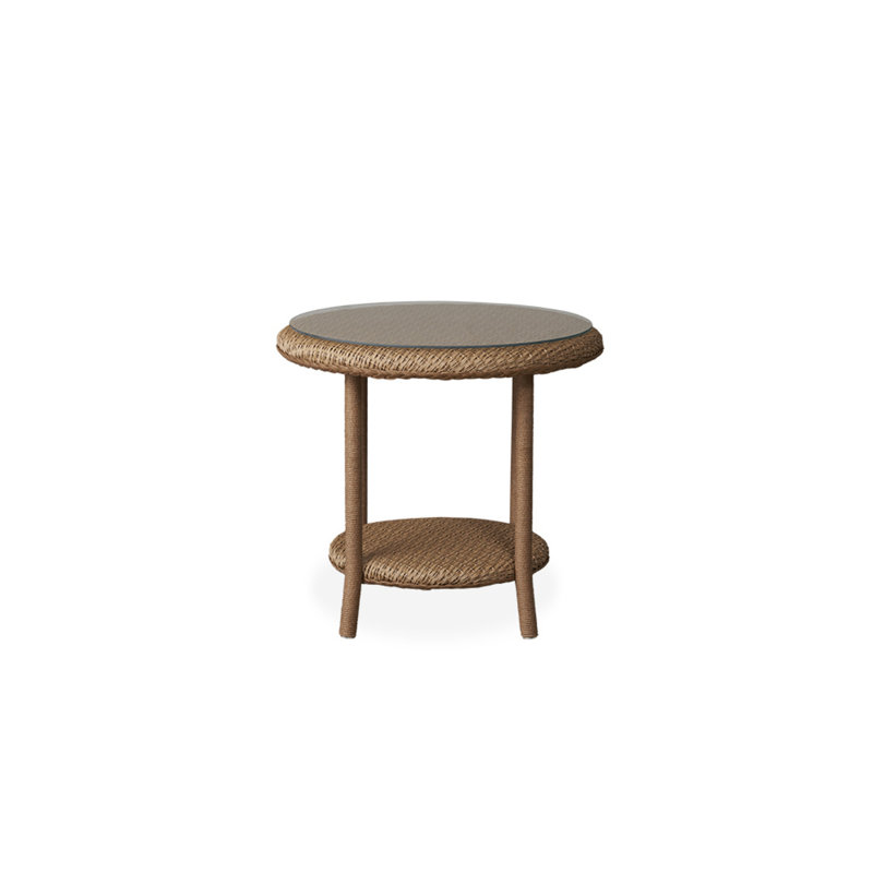 Universal Loom Accessories Outdoor Round Side Table, Pewter