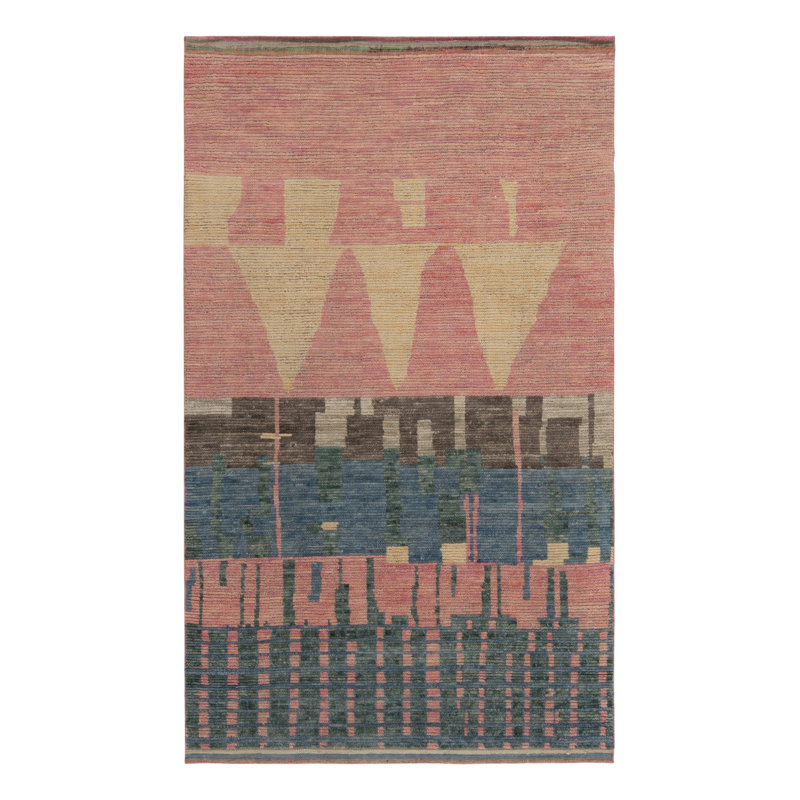 Moroccan Hand Knotted Area Rug, Rectangle 10' x 14'