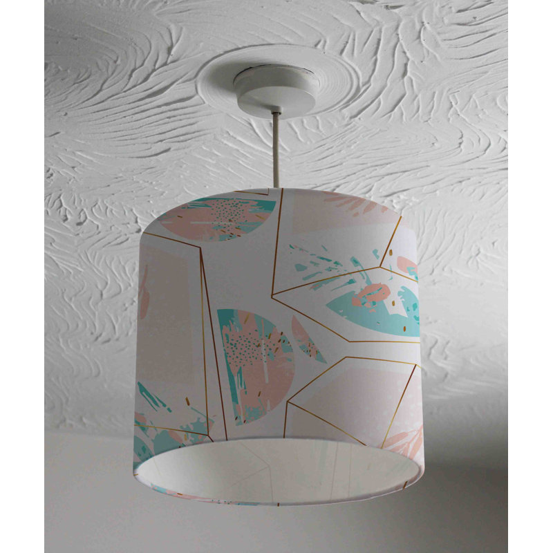 Cotton Drum Pendant Shade ( Uno ), 22cm H x 25cm W x 25cm D