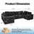 Comfortable Modular U-shaped Sectional Sofa, Black Polyester, Modern Spacious Design For Home