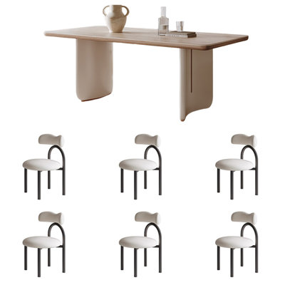 Light luxury cream style dining table set