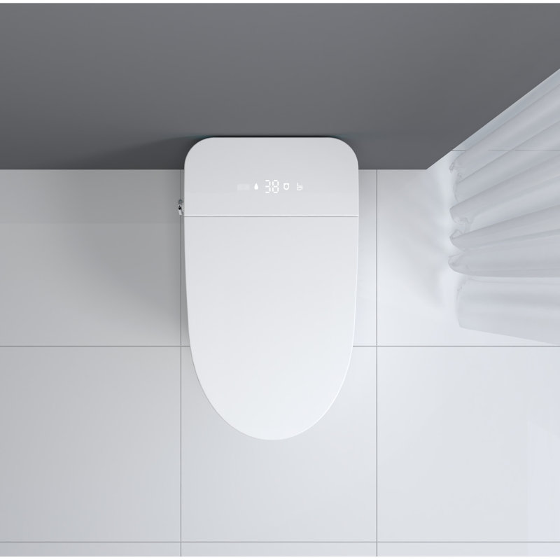 Porcelain Smart Toilet With Remote Control, - White Intelligent Female Wash, Auto Flush