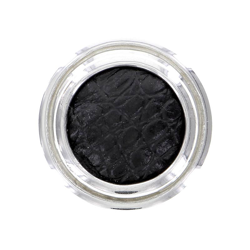 Equestre Round Knob, Polished Nickel, Large, Brown Stone