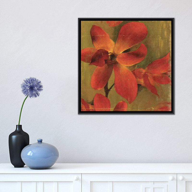 « on fire i », impression sur toile, H 18 po x l 18 po x P 1,5 po, Toile avec cadre noir, Pas de tapis