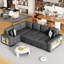 Canapé modulaire 109 po en U avec lit escamotable, méridienne de rangement, 2 ports, large, gris-121077465