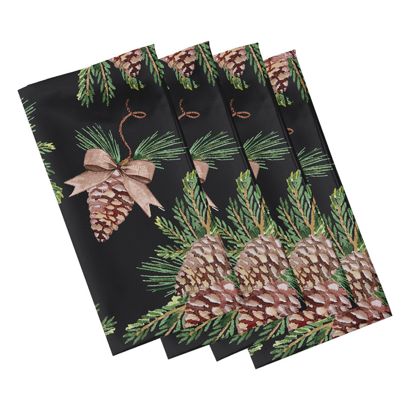 Cerese Greenery Napkins, Black