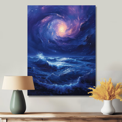 Décoration murale galaxie spirale cosmique mauve vibrant bleu II - Galaxies