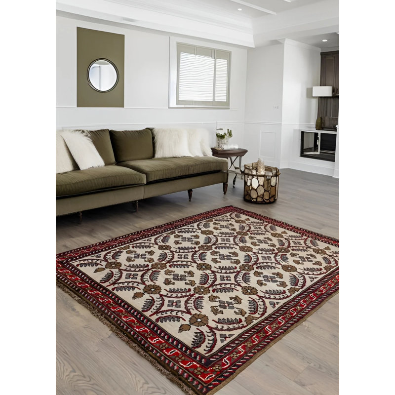 Vintage One-of-a-Kind 5'3" X 6'11" 1980s Wool Area Rug Brown