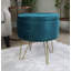 Columbia 41cm Wide Round Solid Colour Pouffe Ottoman with Storage-2093353258-2101585647