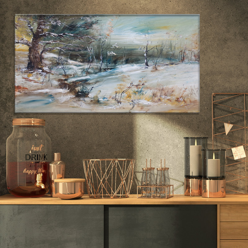 Snowy Trees - impression de paysages, H 16 po x l 32 po x P 1 po