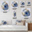 Horloge murale moderne océan bleu jaspe agate I-1988064961