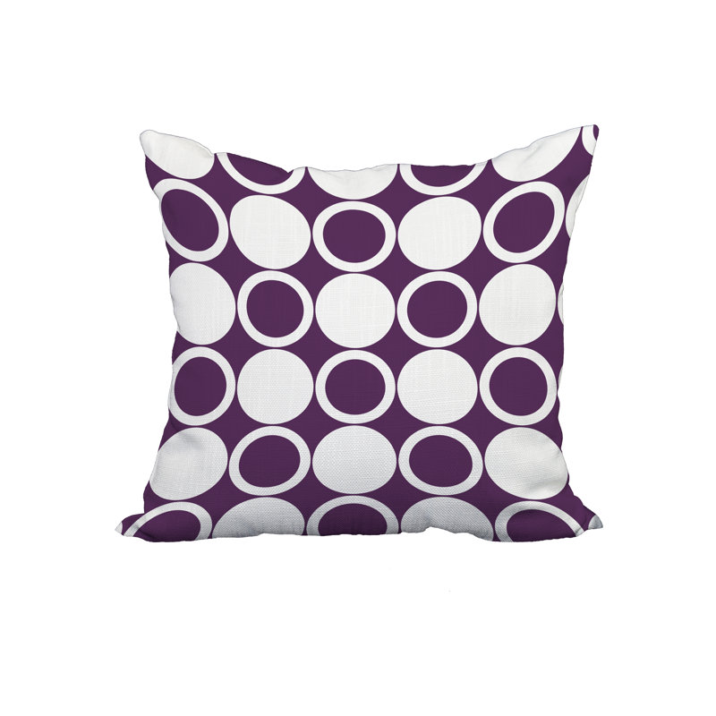  Petite housse de coussin carré en coton Modcircles, 20 po x 20 po, Mauve