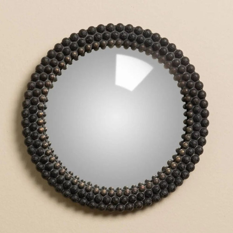 Petit petit miroir convexe à perles noires
