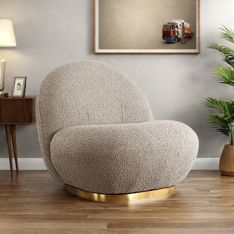 Chaise rotative Teddy, Beige/gris