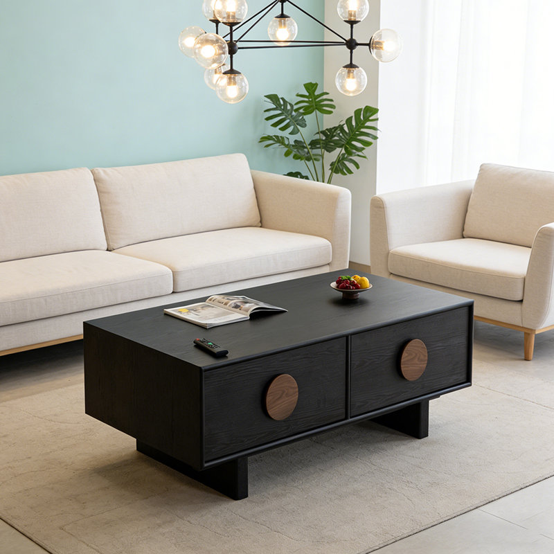 Tiroir de rangement de table basse Vintage deux tons