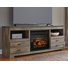 Dazya Unfinished TV Stand for TVs up to 60" with Fireplace Included