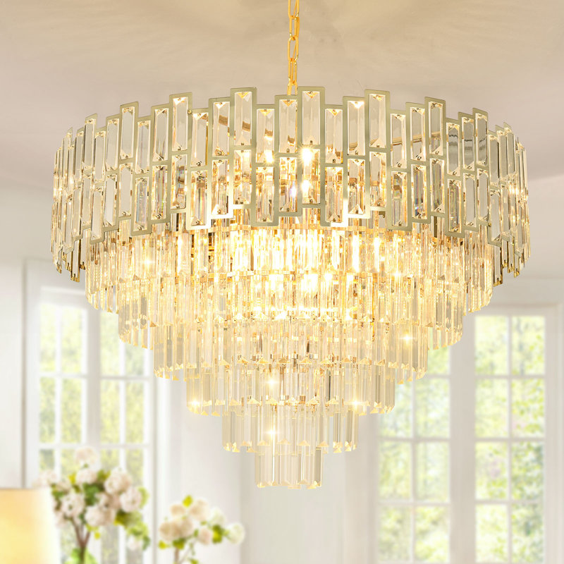 Lustre à niveaux variable 15 lumières Gonnie, Gold, H 20 po x l 29,5 po x P 29,5 po