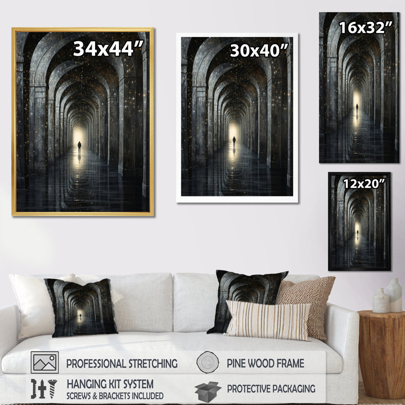 «Tunnel Silent Symphony Pointillism», reproduction sur toile, H 20 po x l 12 po x P 1 po, Toile tendue