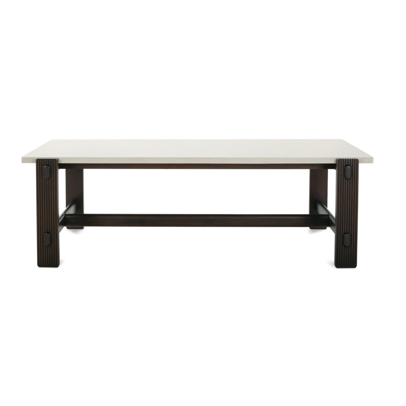 Kindred Dining Room Table, Dark Brown Wood, Concrete