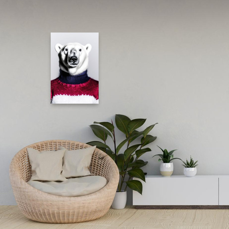 Élégant chandail d'ours polaire, 24" H x 16" W