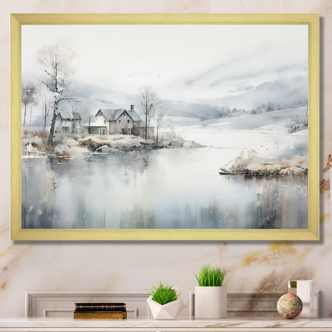 Grey And Beige Modern Scandinavian Scenery Silence - Modern-Scandinavian Large Wall Art Millwood Pines Overall