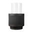 20X20x19.5" Heavy Cement Round Black Ribbed Outdoor Water Fountain With Light (Colour Change)
